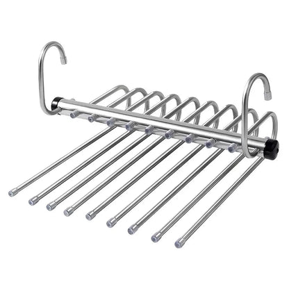 5/9 Layers Pants Hanger Stainless Steel Clothes Storage Hanger Space Saving Multi Trouser Rack Closet Organizer for Slacks