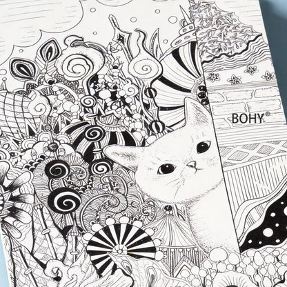1 Immersive Healing Zen Sketching and Copying Album, 24 Pages, Suitable for Adults To Relieve Stress, Calm Down in Painting