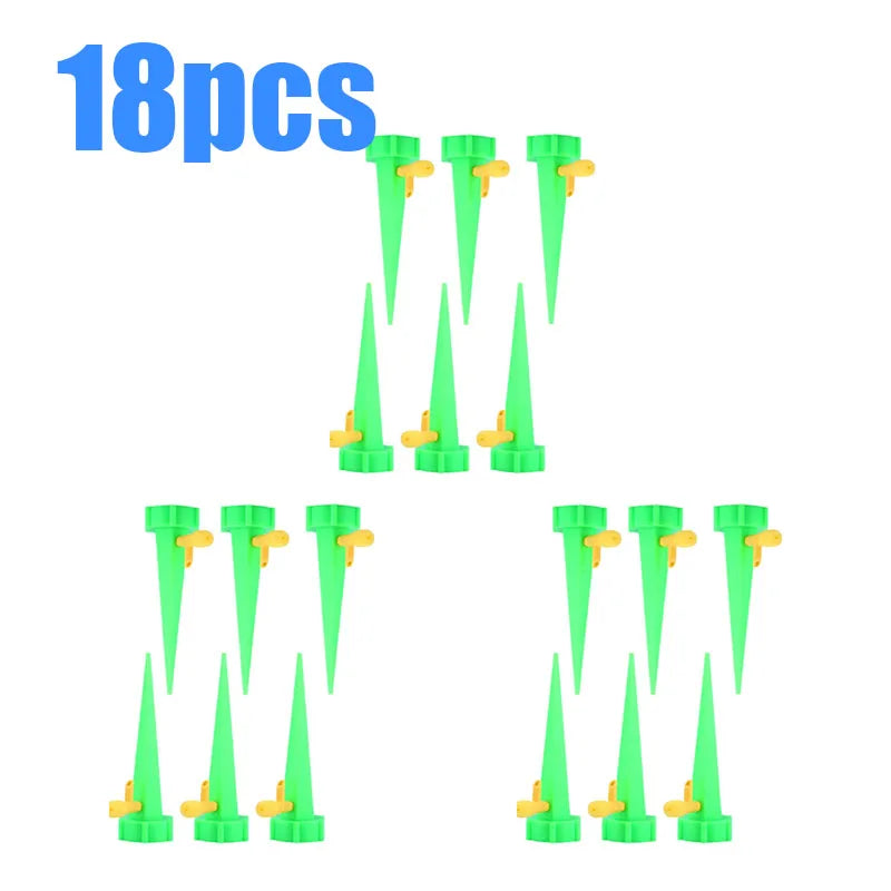 6-24pcs Auto Adjustable Drip Spike Water Bottle Irrigation System Self Dripper Automatic Device Indoor Plant Flower Greenhouse