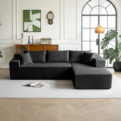 104" Sectional Sofa Boucle L-Shape Chaise High-Density Foam Living Room Set Right Hand Lounge Couch Apartment Office, Customized