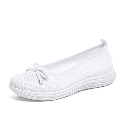 Women's Bow Slip-On Flats | Round-Toe EVA-Insole Shoes | Everyday Casual Wear