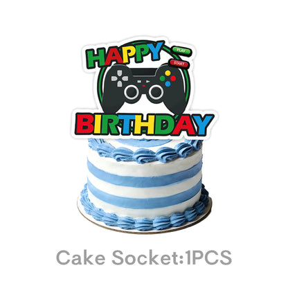 Gamepad Boy Birthday Party Decorations Paper Cup Plate Napkin Tablecloth Banner Caketopper Balloons For Baby Shower Supplies