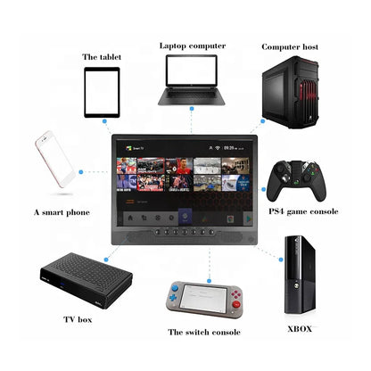 EE1 LED LCD Rechargeable Television Support ATSC ISDB DVB-T2 Blue-tooth USB Portable Kitchen Smart TV With Wifi