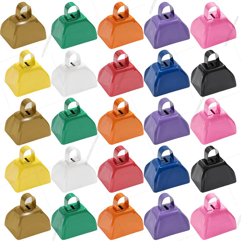 12-100 Pcs Metal Cowbells for Sporting Event 3 Inch Small Noise Makers Cow Bell for Football Event Wedding Party Favor for Guest
