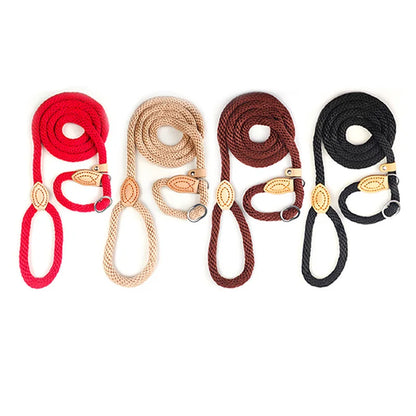 Dog Leash P Chain Slip Collar pet Walking Lead Outdoor puppy pet Traction Hemp rope For small Medium Large big Dogs long 1.5m
