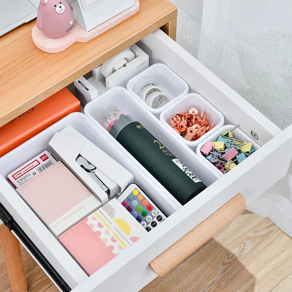 Closet  Cover Storage Drawer Storage Box Kitchen Bathroom Storage Trays Sundries Jewellery Holder 8pc/set Make Up Organizer Box
