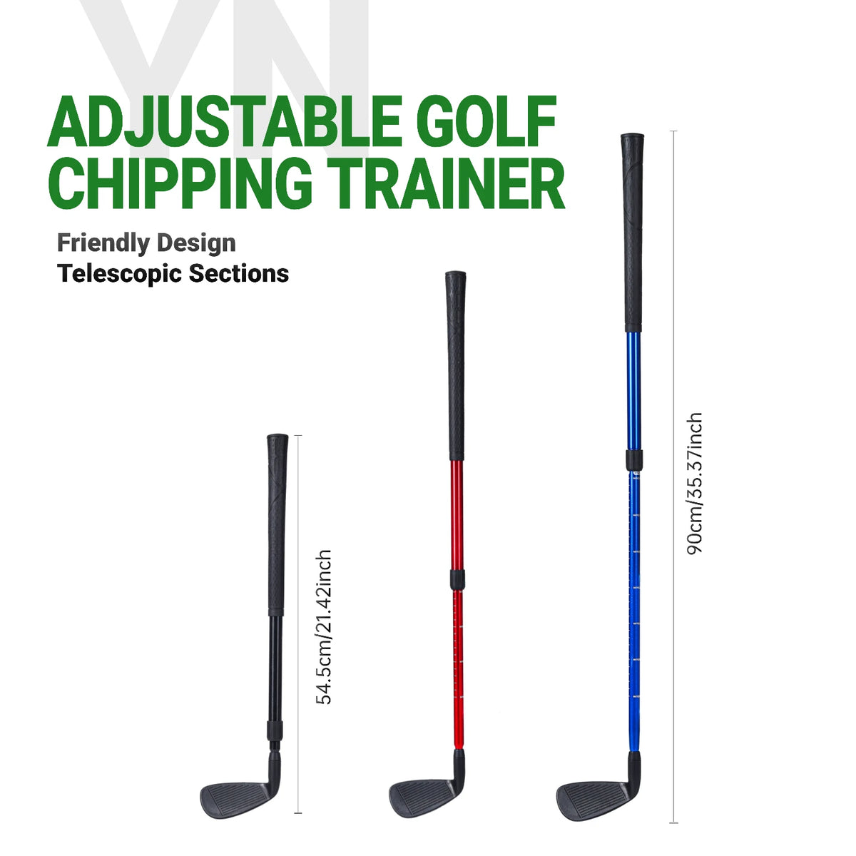 Adjustable Golf Chipping Trainer Golf Clubs 22-37" - Lightweight ABS Clubhead for Beginners, 3 Color Options, Youth & Adult Use