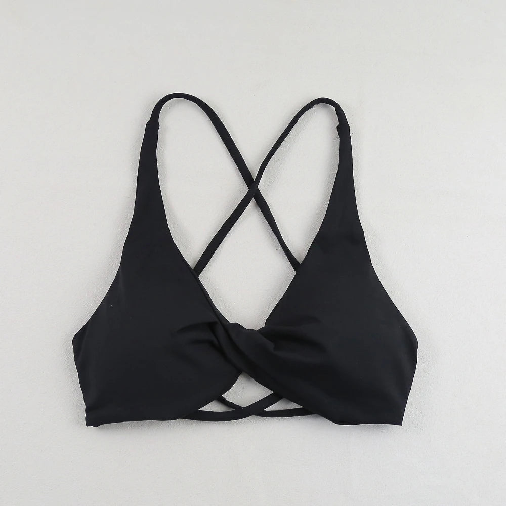 Sexy Slim Shoulder Straps Somfortable High Stretch Sports Underwear Gym Workout Breathable Detachable Yoga Bra
