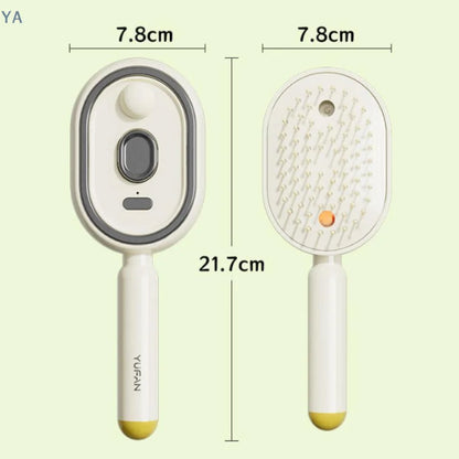 【SA】Electric Spray Hair Brush 2-In-1 Misting Hair Brush With Water Spray Reduce Frizz Anti-Static Retractable Steam Massage Comb