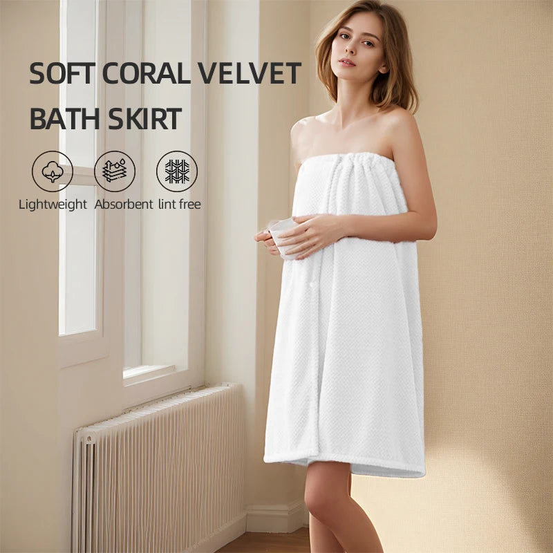 Women's Wearable Bathrobe Towel - 1/2 Pcs Quick Dry Soft Spa Wrap | Easy Care Contemporary Design for Home & Spa