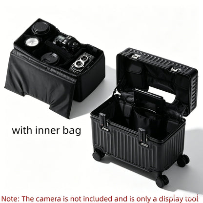 Top Opening Suitcase 18inch Boarding Carry-on Travel Photographer Rolling Luggage PC Material with Aluminum Alloy Frame TSA Lock