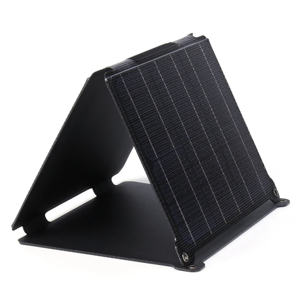 Foldable Solar Panel 5V/12V USB Portable Waterproof Cell Phone Power Pack Outdoor Battery Charger for Hiking Camping 30W