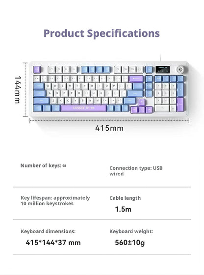 Wired Mechanical Feel Keyboard Mouse Set RGB Glow Low Noise Ultra Thin Gaming Combo Fashion High Value Computer Office Kit