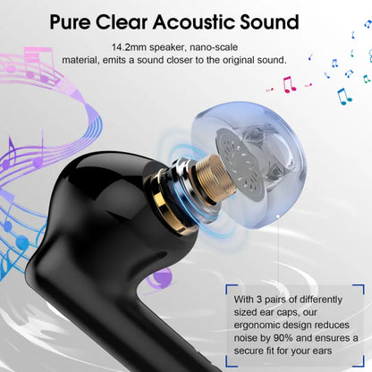 K66 Wireless Earbuds Bluetooth 5.3 ANC Active Noise Cancelling Headphones 48H Playtime IPX7 Waterproof HiFi Stereo Deep Bass In-Ear Sport Earphones with Mic for iPhone Samsung Android.