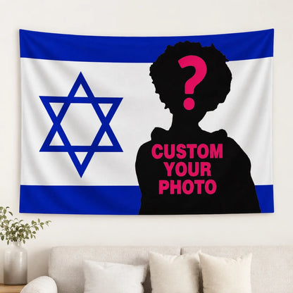 1pc Customizable Personalized Tapestry With Photos And Text, For Birthday, Wedding, Halloween, Christmas, Party