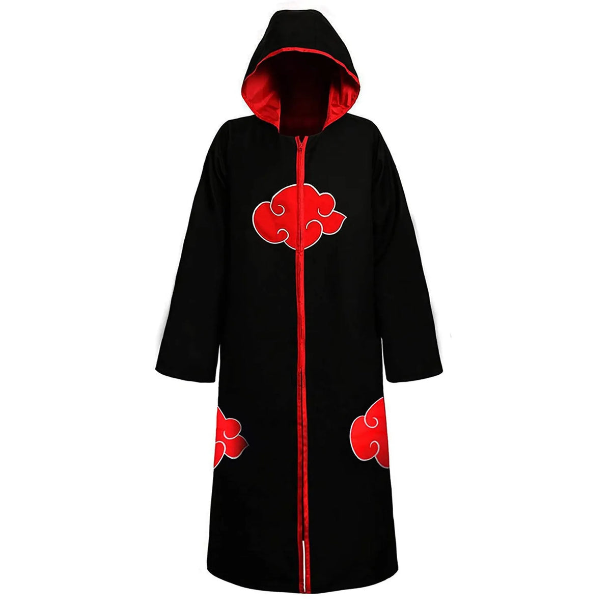 Anime Ninja Cosplay Akatsuki Cosplay Costume Uchiha Itachi Red Cloud Cloak Robe Cloak Headband Props Halloween Clothe