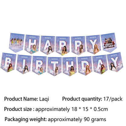 Kpop Katseye Party Decoration Tableware Tablecloth Cup Plate Napkin Sticker Bags Balloons Baby Shower Kpop Party Favors Supplies