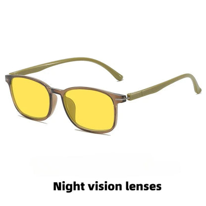 Fashionable Color Blocking Night Vision Blue Light Blocking Glasses Orange or Red Lenses for Computer Gaming Protective Eyewear