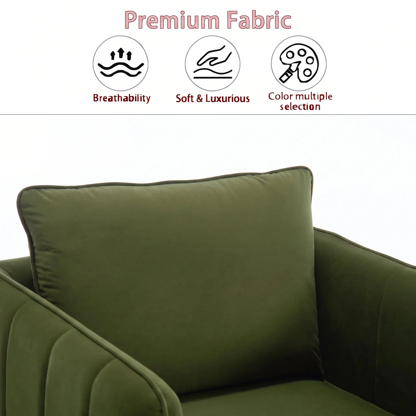 32.68-inch Comfortable Single Sofa With A Medieval-modern Style Featuring Comfortable Cushions and Backrests Suitable For Bedrooms Offices or Reading Spaces