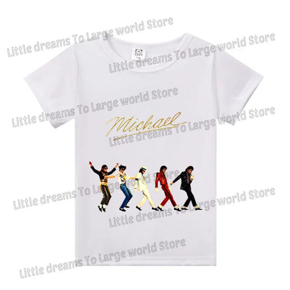 Michael Jackson T-shirt Children Clothing Singer Printed Cotton Tops Boy Girl MJ Summer Tee Shirts Casual Clothes Birthday Gift
