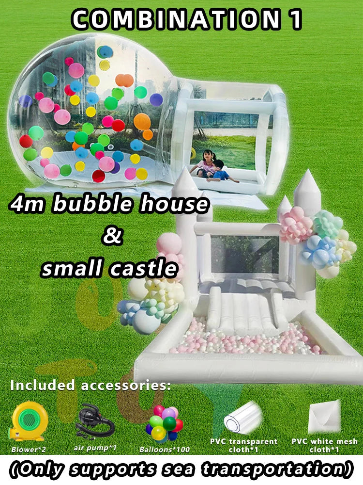 Aesthetic Clear Inflatable Balloon House Modern White Bubble House for Wedding Backdrop Baby Shower Party Event Decor