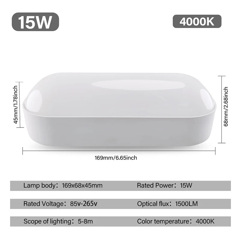Wall Light 15W AC85-265V 3000K 4000K 6000K LED Lamps Indoor Outdoor Wall Sconce Living Room Porch Bedroom Wall Lamp