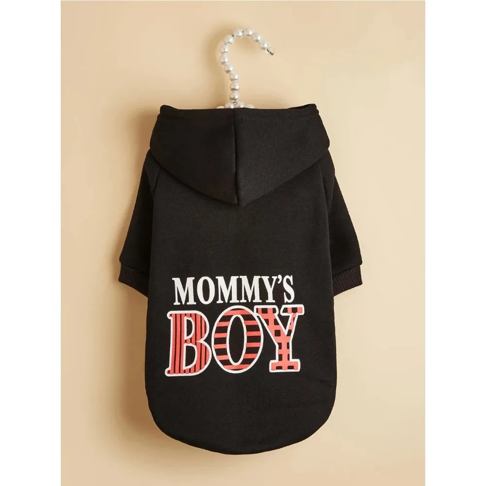 Pet Clothes for Dog Cat Puppy Hoodies Coat MOMMY'S BOY Sweatshirt Dog  Outfits for Small Medium Dog Cat