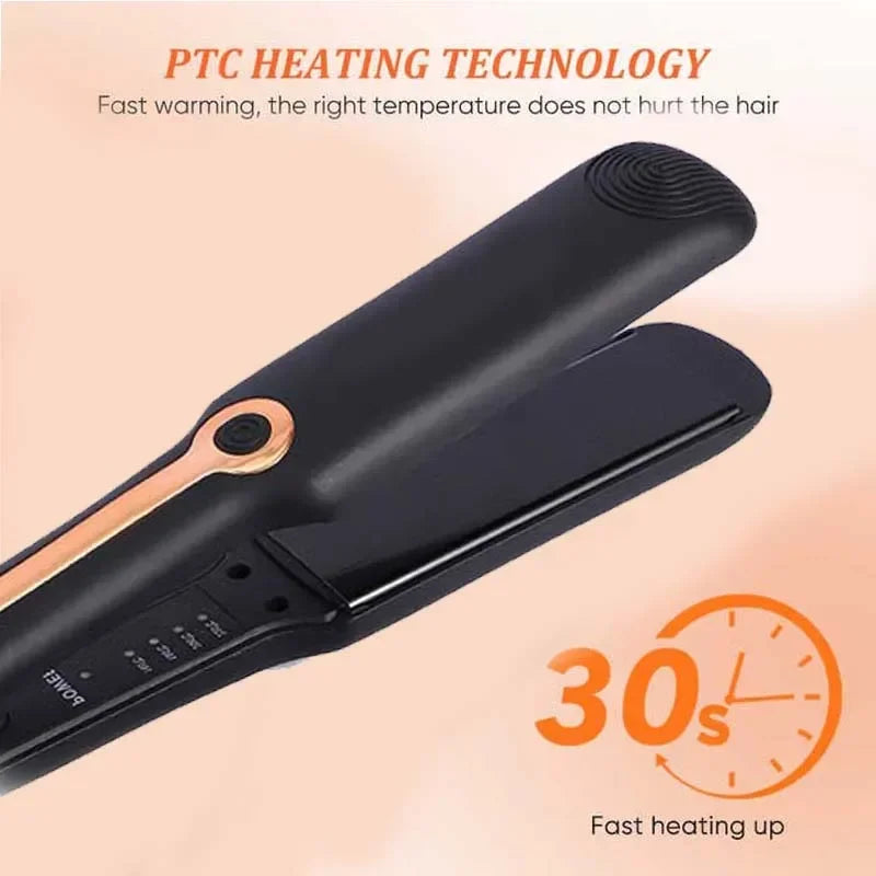 Tinsol 2-in-1 Hair Straightener Ceramic Plate Curler Negative Ion Wide Plate Adjustable Temperature Hair Straightener