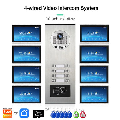 ANJIELO 2-12 Units Apartment Doorbell Video Intercom System Digital Frame Background Music Detection Preview NEW 2026