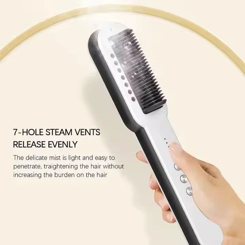 Beauty Salon Hair Straightener Comb Brush Fast Heating Spa Anti-Scald Hair Steamer Nano Spray Straightening Flat Curling Irons