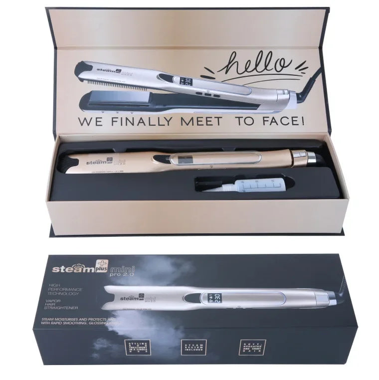 High quality Portable Mini Steam Curling Straightening Iron Negative Ion Ceramic Temp Display Hair Styling Tool