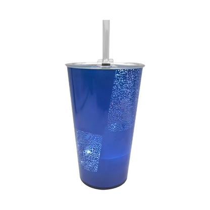 New LED light-emitting cup with straw lid large-capacity ice cup souvenir cup wholesale customization logo bull cups