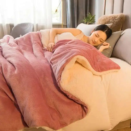 Double-Sided Wool Throw Blanket - White Dark Gray Warm Queen Duvet Cover For Winter, Ideal For Camping & Bedspreads