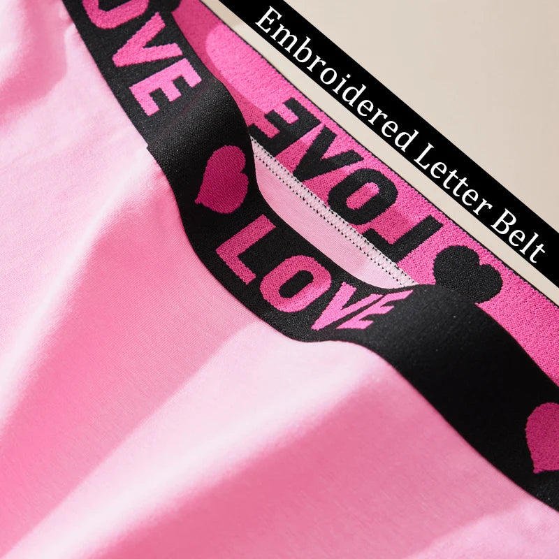 1PC FARDLY New Arrival Women's Plus Size Comfortable Heart-Print Waistband Boxer Briefs Women's Underwear Cotton High Stretch