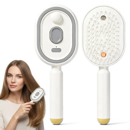 Electric Steam Brush, Rechargeable Detangling Steam Hair Straightener, Rechargeable Water Spray Hair Brush for Long Short Hairs