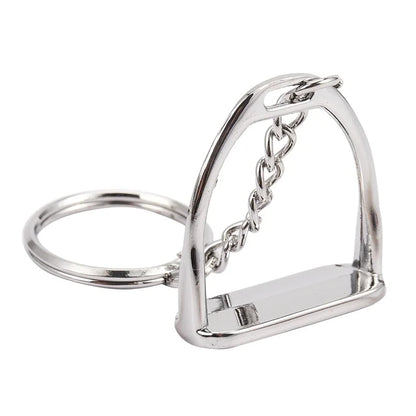 1Pcs Simple Elegant Design Western Stirrup Keychain Key Ring Hanger Tool For Men Women Bag Decoration Equestrian Equine Horse Th
