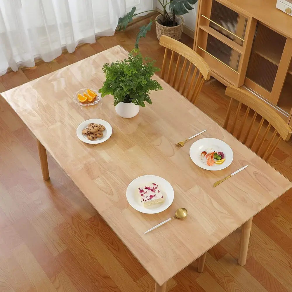 1.5mm Thick Clear PVC Tablecloth, Heat-Resistant Waterproof Oil-Proof Dining Mat for Kitchen Table, Multiple Sizes