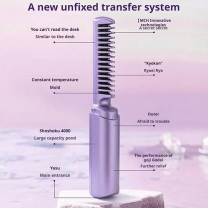 Mini Wireless Hair Straightener - Rechargeable, Negative Ion,Quick Heated, Multifunctional Hair Straightener Curler Styling Tool