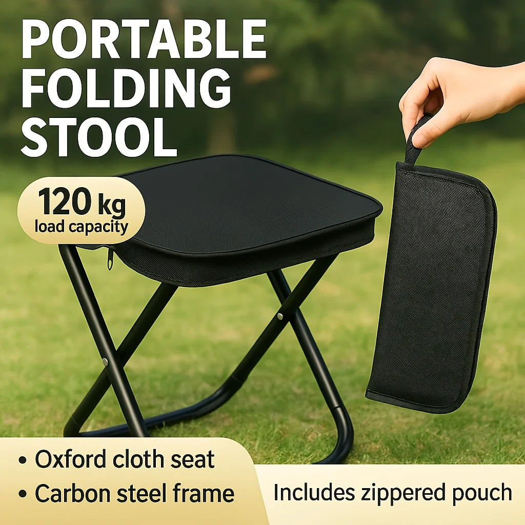 Summer days call for outdoor fun! Use this compact folding stool for family camping, backyard parties, hiking and fishing trips.