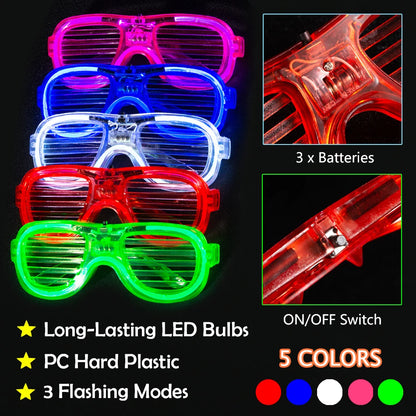 250 PCS Glow In The Dark Party Supplies Foam Glow Sticks LED Glasses Neon Party Favors For Birthday Wedding Christmas
