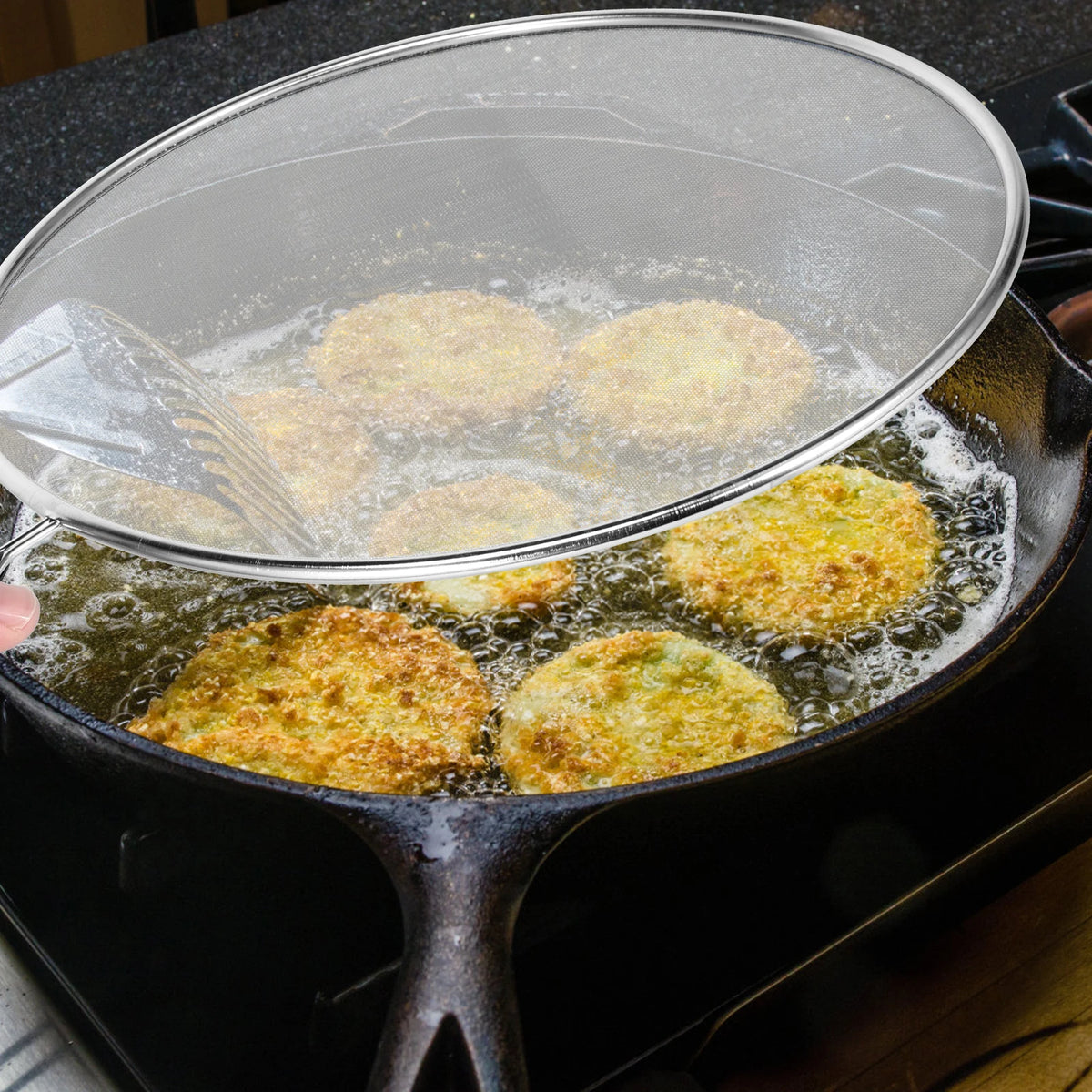 3/4Pcs Cooking Frying Stainless Steel Anti Splatter Guard Oil Net Grease Splatter Screen Pan Mesh Guard Screen Splash Cover Set