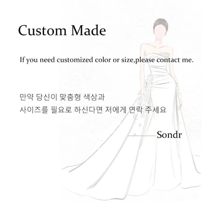 Sondr Elegant Ivory Organza Korean Wedding Snap Dress Strapless Puffy A Line Bridal Gowns Floor Length Outdoor Photography Gown