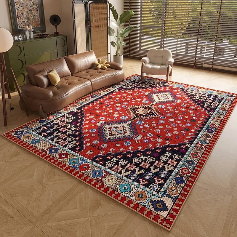 Persian Style Carpets for Living Room Anti-slip Cloakroom Rug American Bedroom Decor Retro Carpet Washable Study Soft Floor Mat