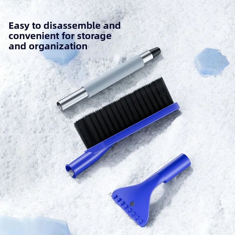 2-in-1 Car Snow Removal Brush & Ice Scraper | Multi-Functional Winter Snow Shovel with Extendable Handle | Auto Windshield Defrost Tool