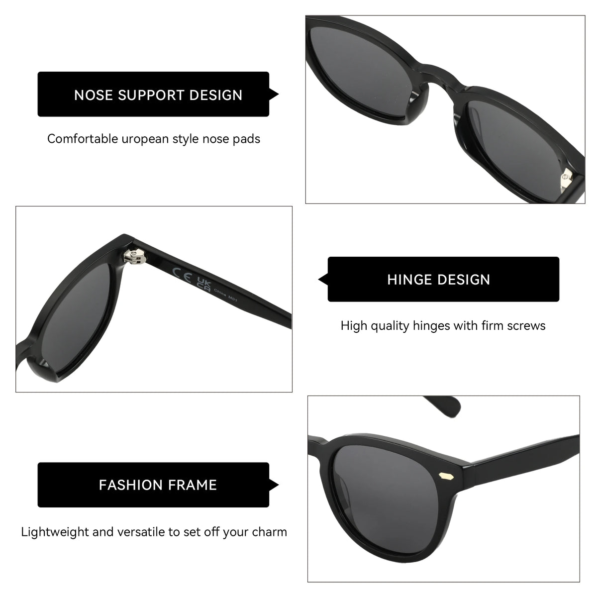 ZENOTTIC Classical High-quality Acetate Polarized Sunglasses Unisex UV400 Protection Shade Retro Round Sun Glasses ZS6211