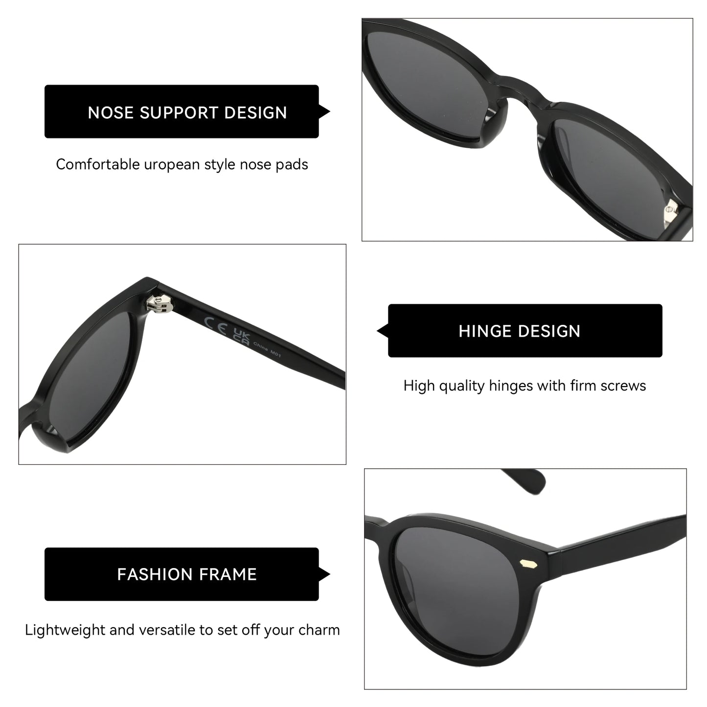 ZENOTTIC Classical High-quality Acetate Polarized Sunglasses Unisex UV400 Protection Shade Retro Round Sun Glasses ZS6211