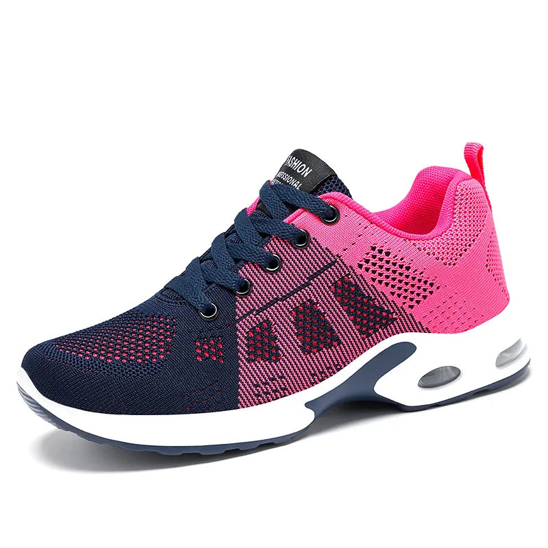 Spring Autumn Women Mesh Breathable Sports Shoes Lady Non-slip Running Shoes Adult Student Commuter Casual Shoes Everyday Casual