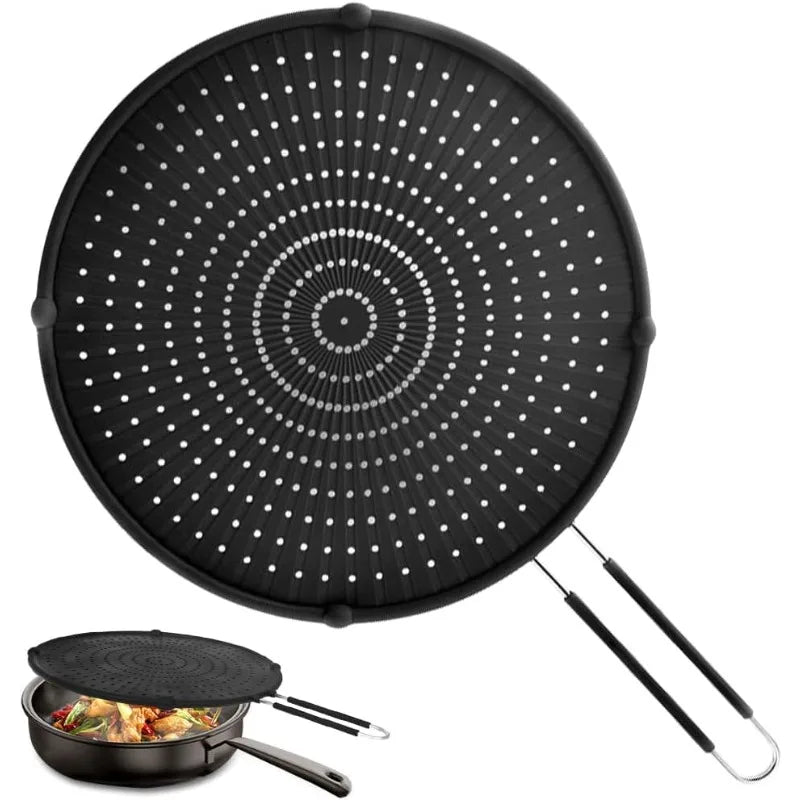 Silicone Splatter Screen for Frying Pan,13inch Grease Splatter Guard,Heat-Resistant Splatter Guards for Cooking,Dishwasher Safe