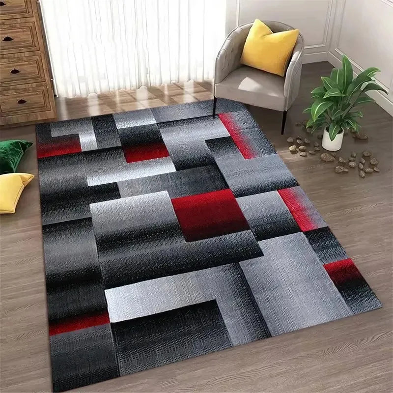 Nordic Area Rug, Abstract Non-Slip Washable Geometric Carpet, Modern Floor Mat for Living Room Bedroom Apartment Office Home