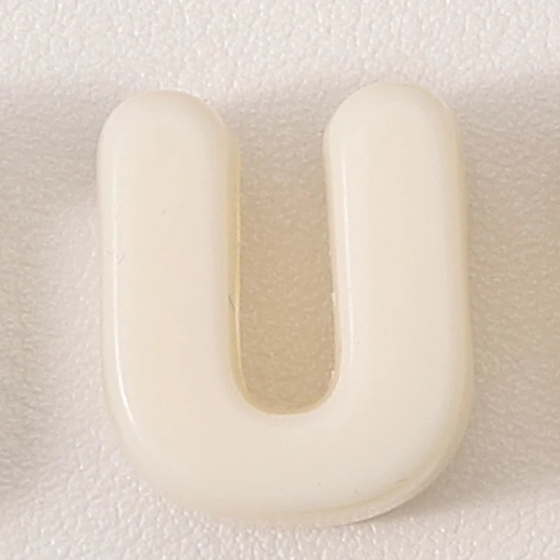 20pcs Beige Acrylic Large Hole Letter Loose Beads DIY Necklace